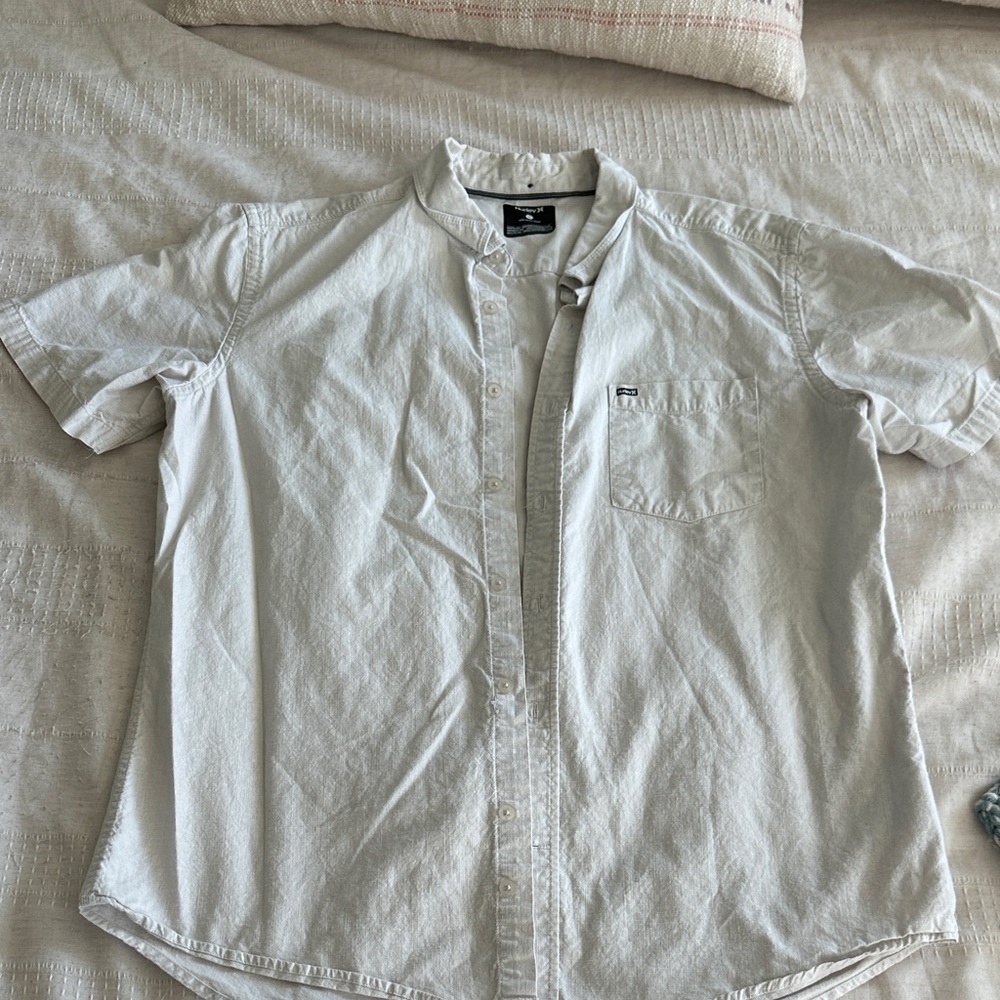 Hurley White Casual Button Down Shirt